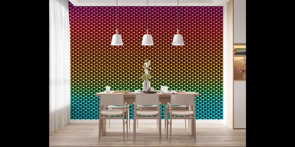 duvar-kagidi-5077-04 Renk Geçişli Nokta Desenli Modern Duvar Kağıdı 5077