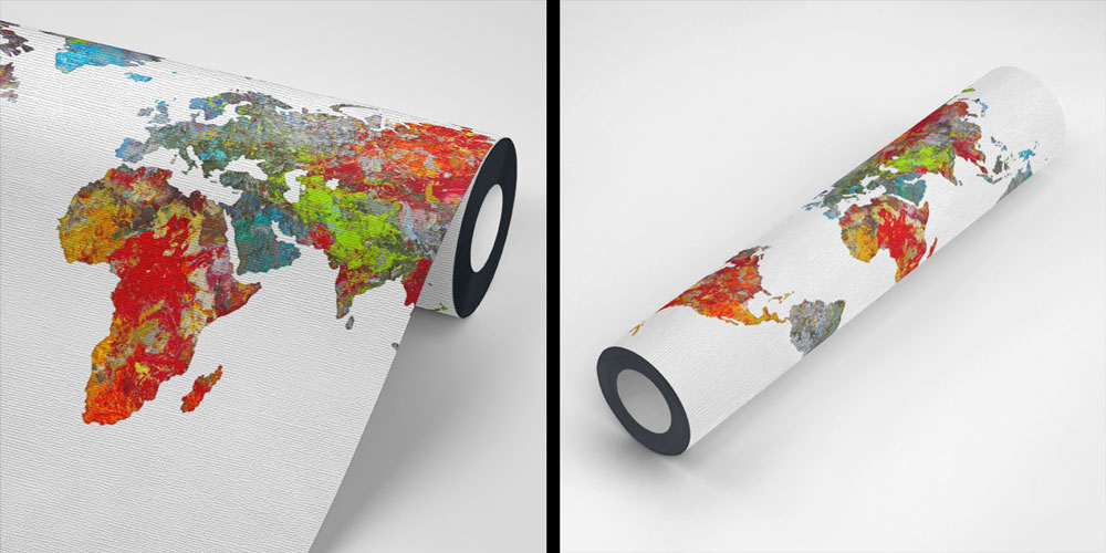Renkli Soyut Dünya Haritası Harita Sanatı Duvar Kağıdı 5116