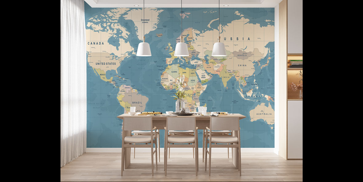 duvar-kagidi-5122-04 Detaylı Siyasi Dünya Haritası Harita Sanatı Duvar Kağıdı 5122