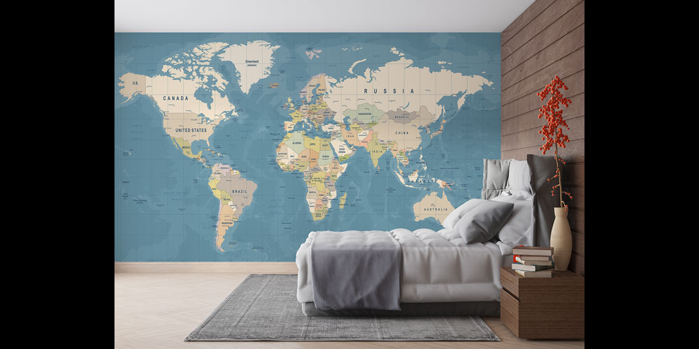 duvar-kagidi-5122-05 Detaylı Siyasi Dünya Haritası Harita Sanatı Duvar Kağıdı 5122