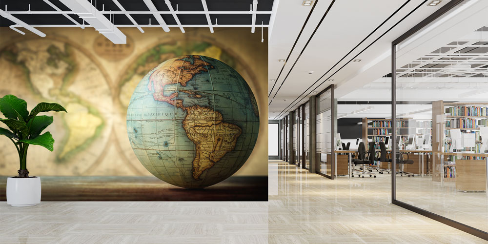 Antik Dünya Küresi Harita Sanatı Duvar Kağıdı 5124