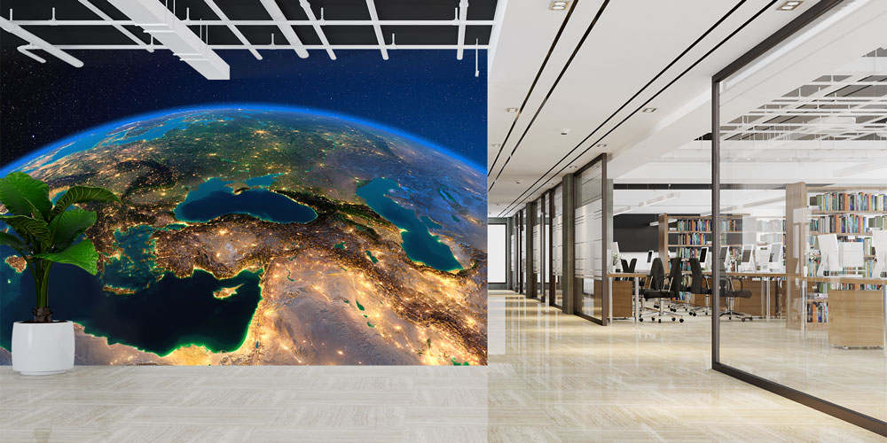 duvar-kagidi-5125-03 Uzaydan Dünya Gece Görünümü Harita Sanatı Duvar Kağıdı 5125