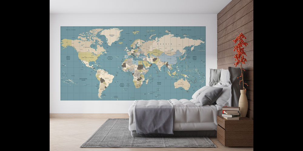 duvar-kagidi-5131-04 Gridli Detaylı Dünya Haritası Harita Sanatı Duvar Kağıdı 5131