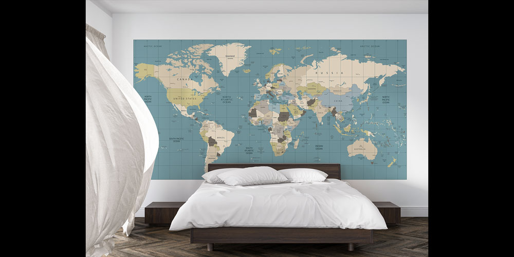 duvar-kagidi-5131-05 Gridli Detaylı Dünya Haritası Harita Sanatı Duvar Kağıdı 5131