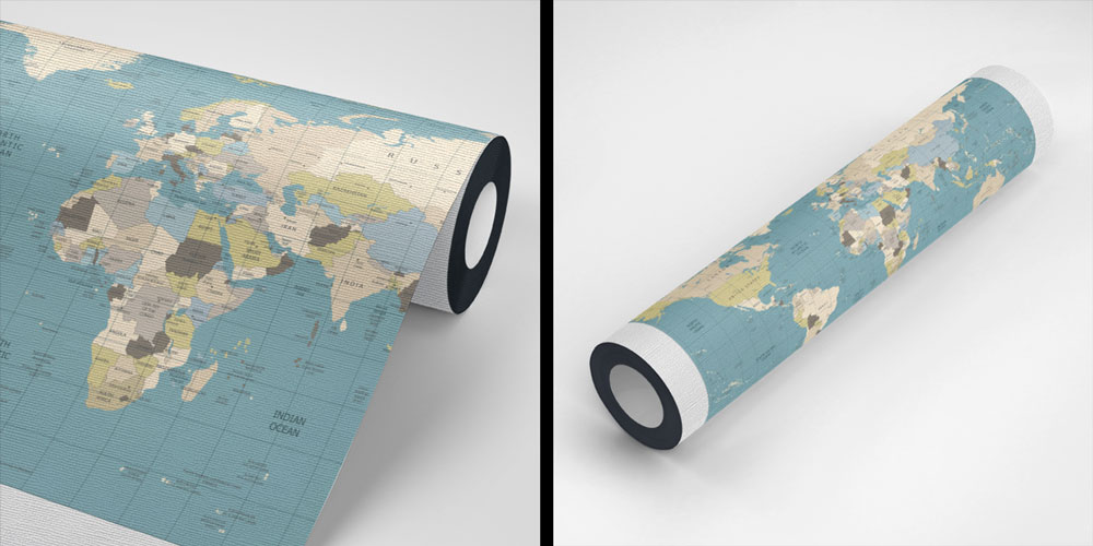 duvar-kagidi-5131-06 Gridli Detaylı Dünya Haritası Harita Sanatı Duvar Kağıdı 5131