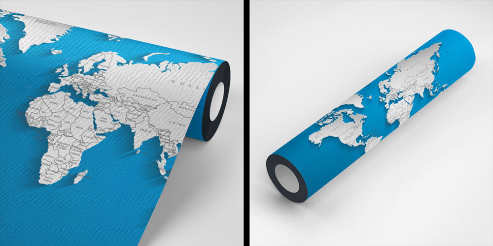 3D Kabartma Modern Dünya Haritası Harita Sanatı Duvar Kağıdı 5133