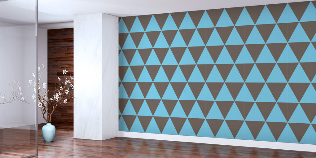 Turkuaz Kahverengi Üçgen Geometrik Desen Duvar Kağıdı 5223