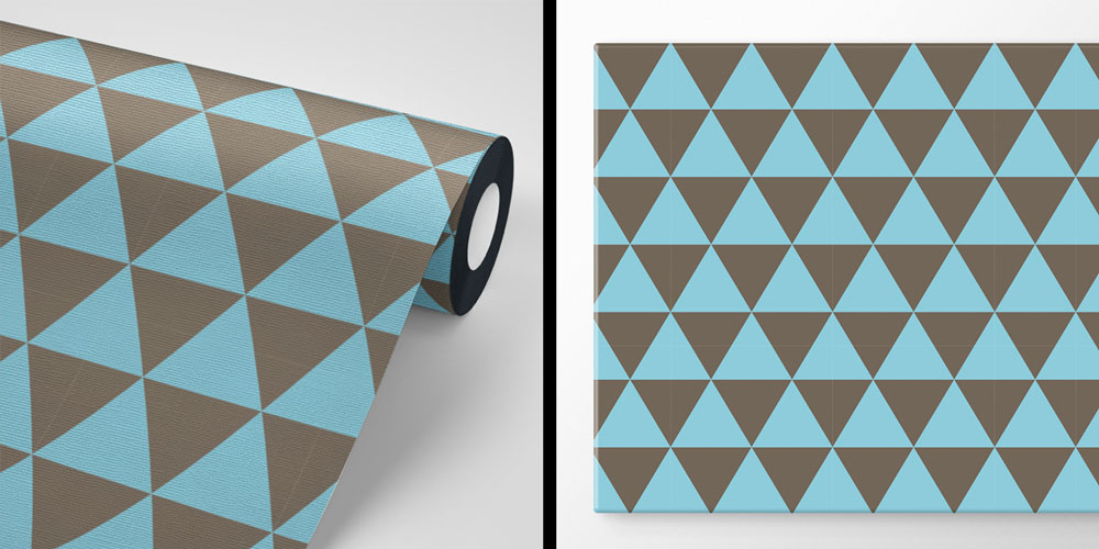 Turkuaz Kahverengi Üçgen Geometrik Desen Duvar Kağıdı 5223