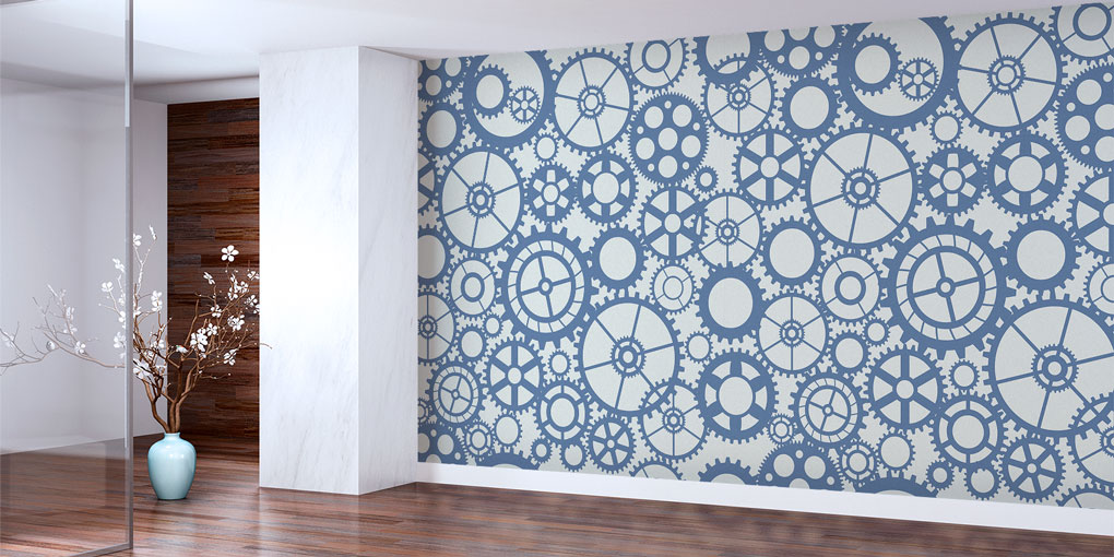 Endüstriyel Dişli Desenli Duvar Kağıdı - Mühendislik Duvar Dekoru 5468