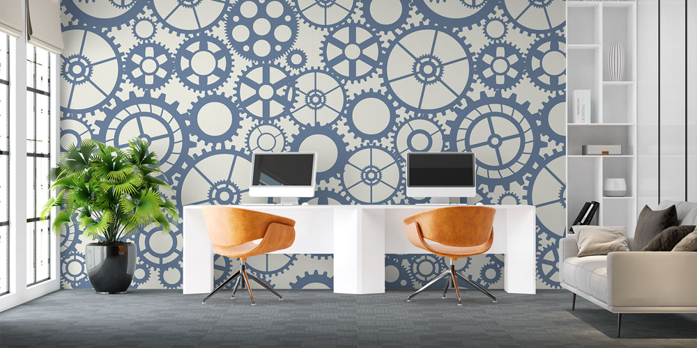 Endüstriyel Dişli Desenli Duvar Kağıdı - Mühendislik Duvar Dekoru 5468