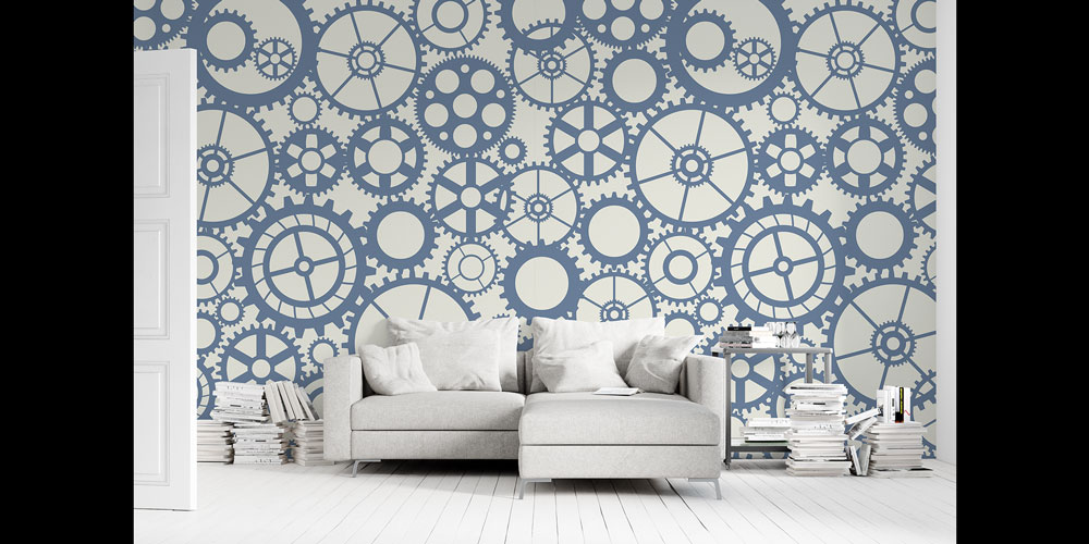 Endüstriyel Dişli Desenli Duvar Kağıdı - Mühendislik Duvar Dekoru 5468