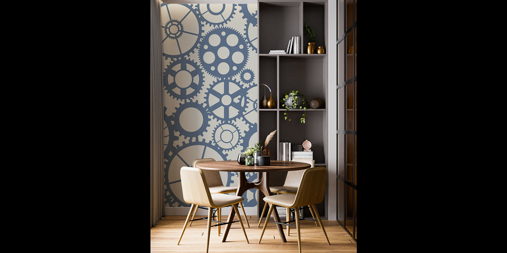 Endüstriyel Dişli Desenli Duvar Kağıdı - Mühendislik Duvar Dekoru 5468