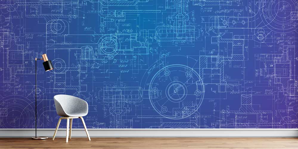 duvar-kagidi-5474-0 Mühendislik Çizimleri Tasarımlı Duvar Kağıdı 5474