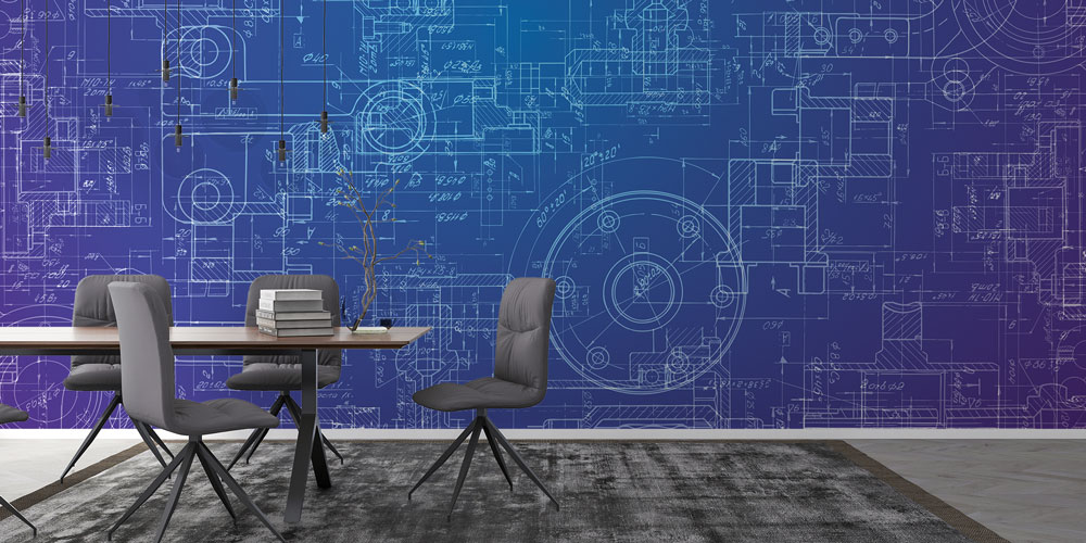 duvar-kagidi-5474-02 Mühendislik Çizimleri Tasarımlı Duvar Kağıdı 5474