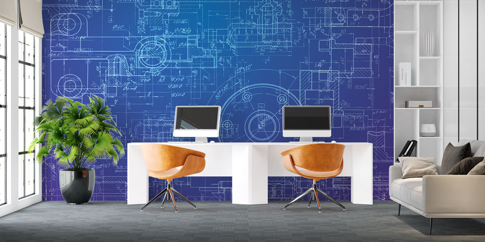 duvar-kagidi-5474-03 Mühendislik Çizimleri Tasarımlı Duvar Kağıdı 5474