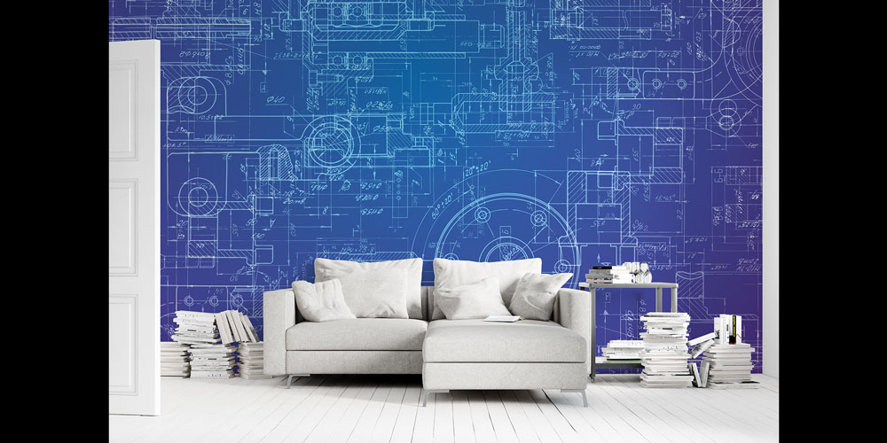 duvar-kagidi-5474-04 Mühendislik Çizimleri Tasarımlı Duvar Kağıdı 5474