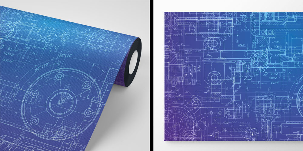 duvar-kagidi-5474-06 Mühendislik Çizimleri Tasarımlı Duvar Kağıdı 5474