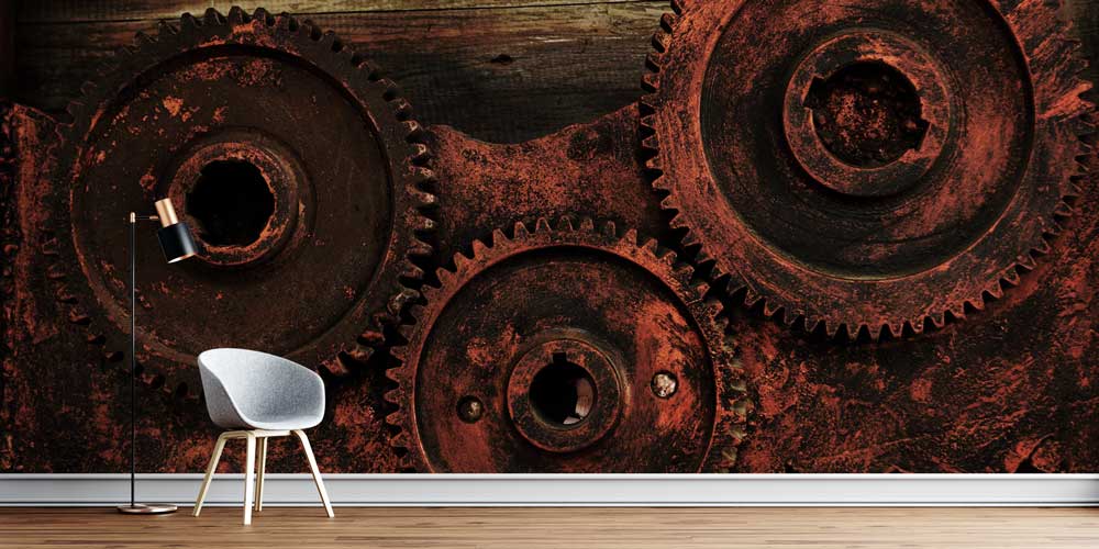 Endüstriyel Dişli Tasarımlı Duvar Kağıdı 5479