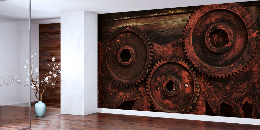 Endüstriyel Dişli Tasarımlı Duvar Kağıdı 5479