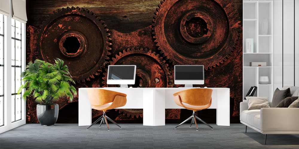 Endüstriyel Dişli Tasarımlı Duvar Kağıdı 5479