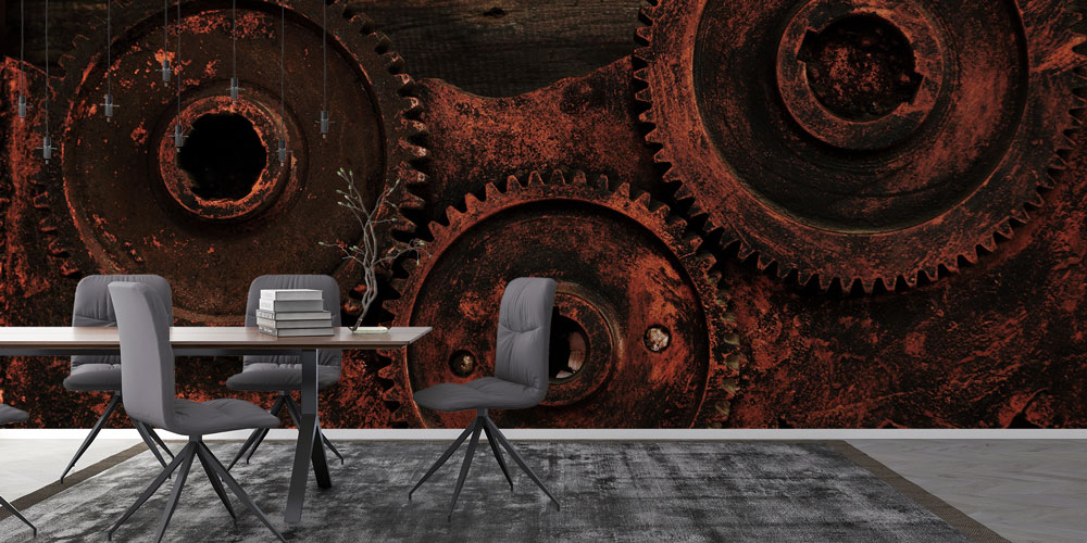 Endüstriyel Dişli Tasarımlı Duvar Kağıdı 5479