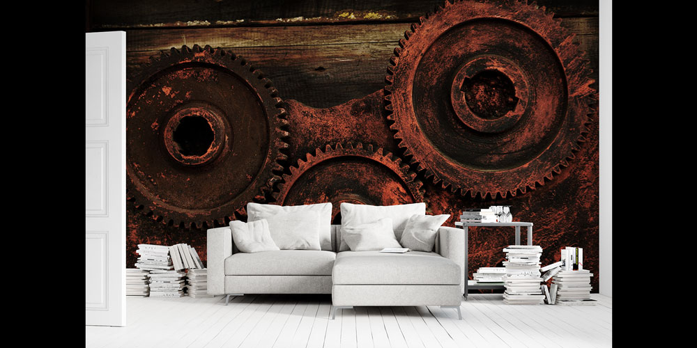Endüstriyel Dişli Tasarımlı Duvar Kağıdı 5479