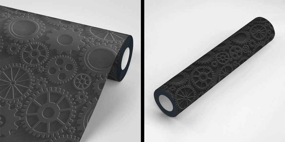 Endüstriyel Siyah Dişli Tasarımlı Duvar Kağıdı 5483