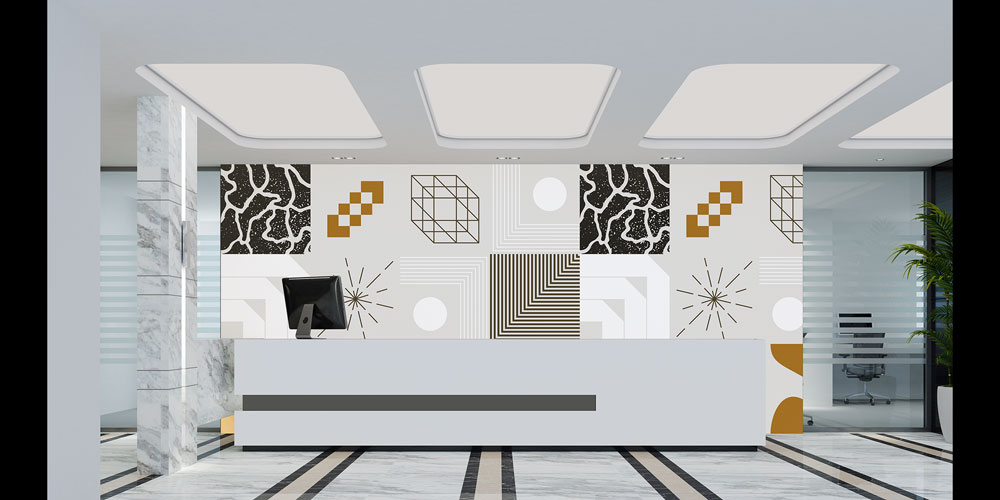 Geometrik Desenli Modern Duvar Kağıdı 5555