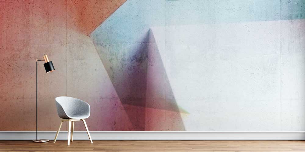 Soyut Geometrik Renk Geçişli Modern Duvar Kağıdı 5559