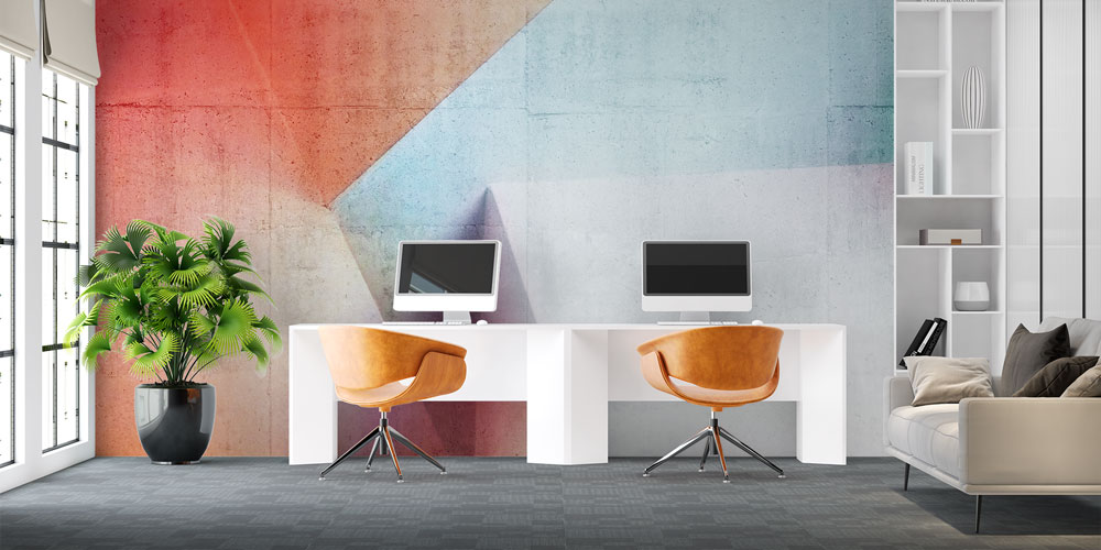 Soyut Geometrik Renk Geçişli Modern Duvar Kağıdı 5559