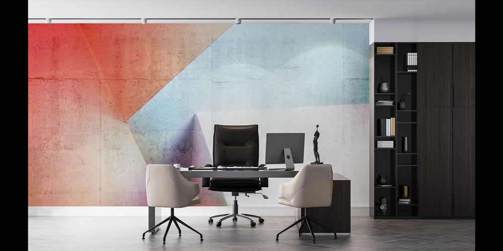 Soyut Geometrik Renk Geçişli Modern Duvar Kağıdı 5559