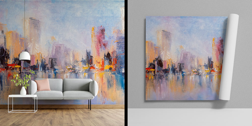 duvar-kagidi-5570-00 Soyut Şehir Manzaralı Sanatsal Duvar Kağıdı 5570