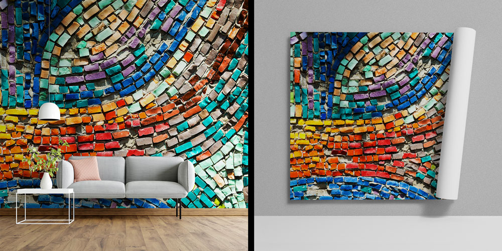 duvar-kagidi-5581-00 Renkli Mozaik Desenli Duvar Kağıdı 5581