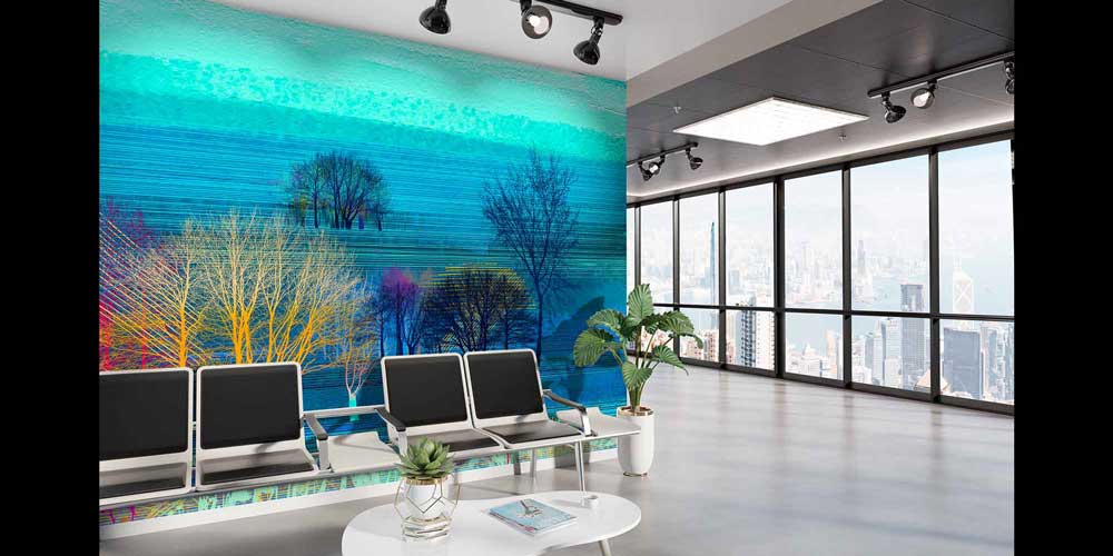 Renkli Ağaçlar Dijital Manzara Duvar Kağıdı 4417