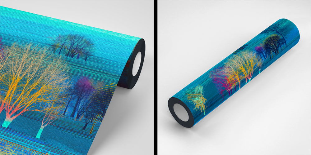 Renkli Ağaçlar Dijital Manzara Duvar Kağıdı 4417