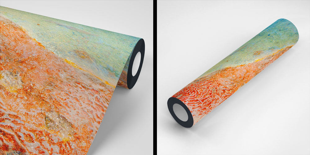 Turkuaz ve Turuncu Soyut Doku Duvar Kağıdı 4418