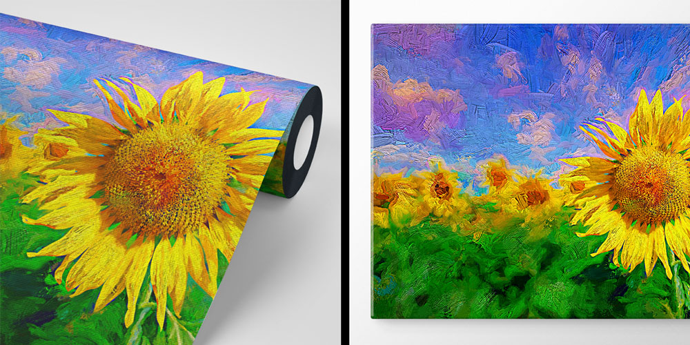 Büyük Ayçiçeği Tarlası Sanatsal Manzara Duvar Kağıdı 4703