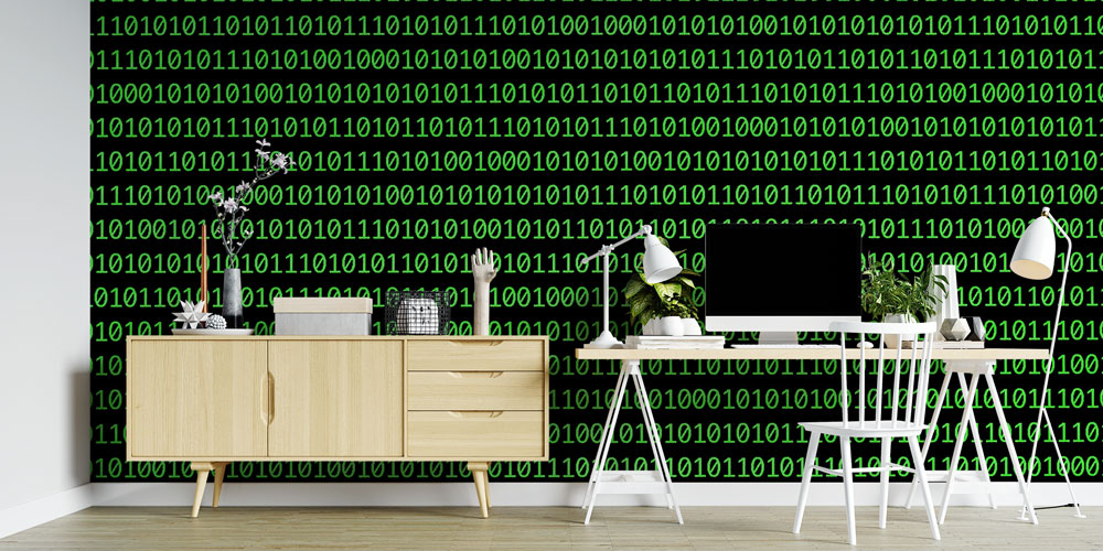 Binary Kod Desenli Teknoloji Duvar Kağıdı 5394