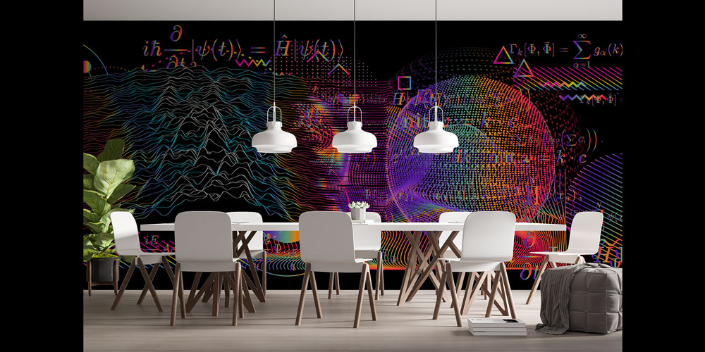 Kuantum Veri Akışı ve Dijital Yüz Temalı Futuristik Duvar Kağıdı 5403