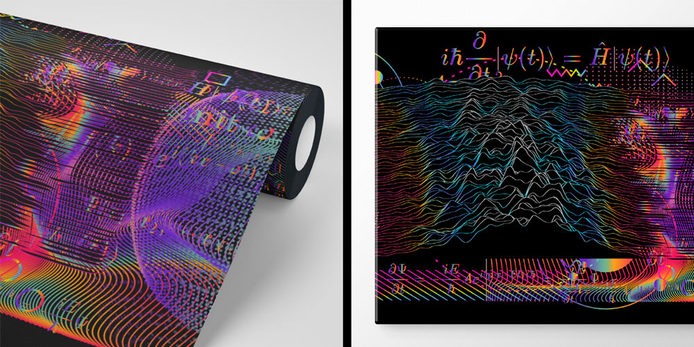 Kuantum Veri Akışı ve Dijital Yüz Temalı Futuristik Duvar Kağıdı 5403