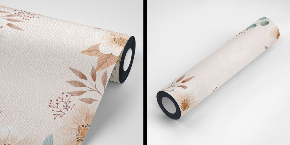 Doğal Çiçek ve Yaprak Desenli Zarif Duvar Kağıdı 4253