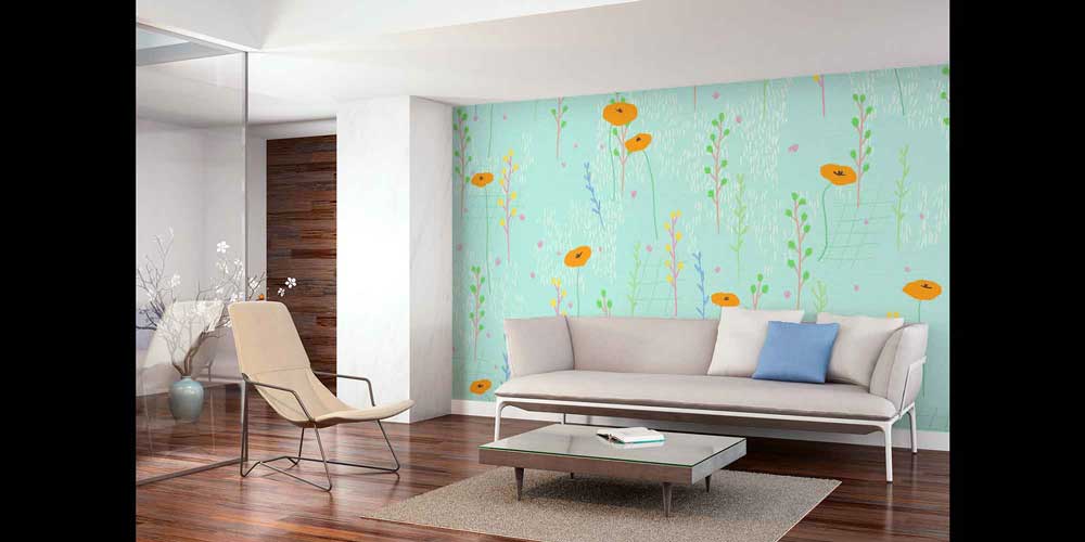 Pastel Çiçek Desenli Modern Botanik Duvar Kağıdı 4243