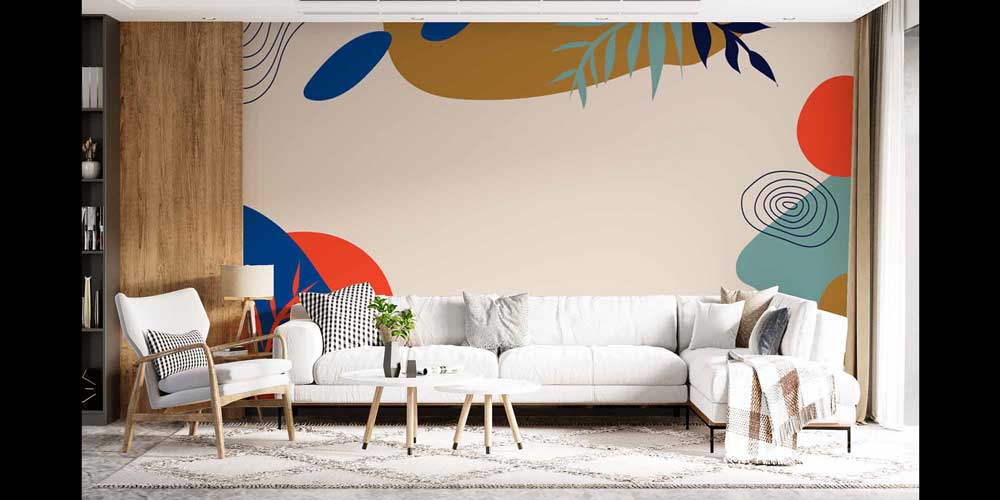 Modern Minimal Soyut Desenli Duvar Kağıdı 4165