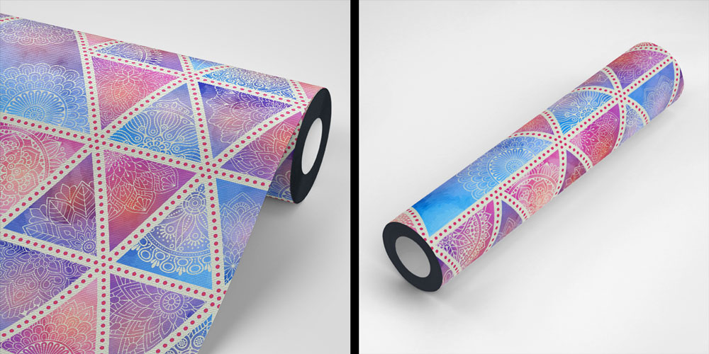 Geometrik Mandala Desenli Renkli Duvar Kağıdı 4248