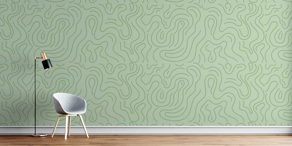 Organik Çizgili Minimal Desen Sanatı Duvar Kaplaması 4161