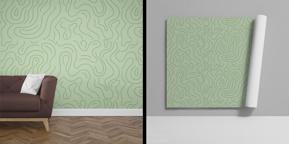 Organik Çizgili Minimal Desen Sanatı Duvar Kaplaması 4161