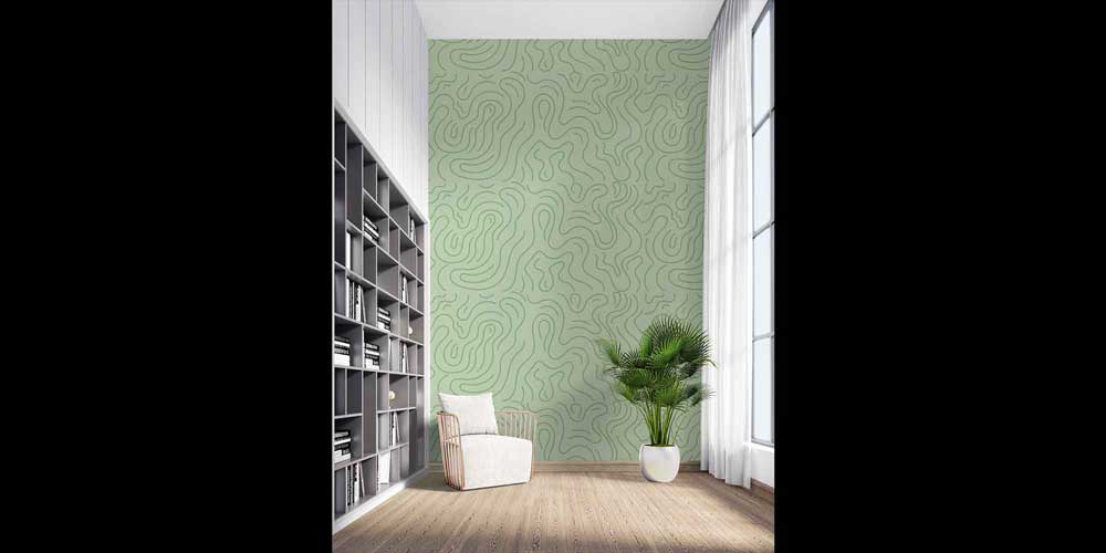 Organik Çizgili Minimal Desen Sanatı Duvar Kaplaması 4161