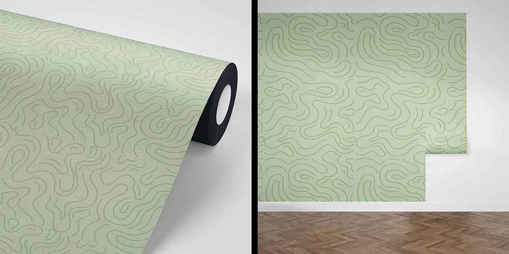 Organik Çizgili Minimal Desen Sanatı Duvar Kaplaması 4161