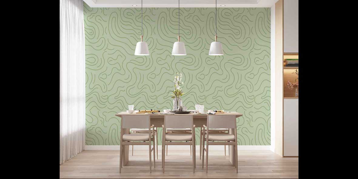Organik Çizgili Minimal Desen Sanatı Duvar Kaplaması 4161
