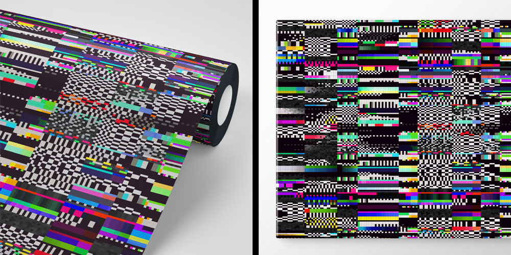 Renkli Dijital Glitch Efektli Modern Teknoloji Duvar Kağıdı 5399